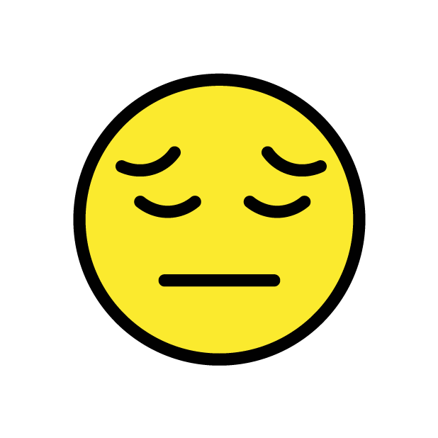 Pensive Face as drawn by OpenMoji in 1.0