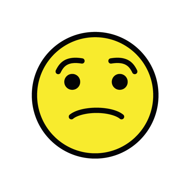 Rosto Preocupado as drawn by OpenMoji in 1.0