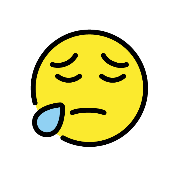Rosto Triste, Mas Aliviado as drawn by OpenMoji in 1.0