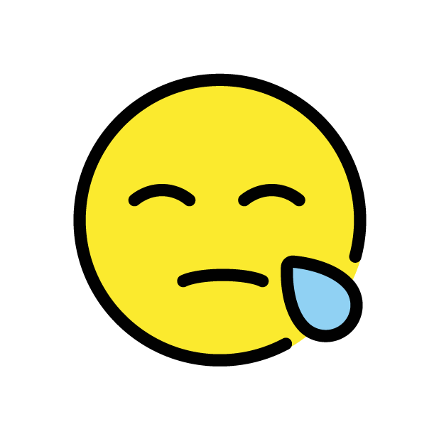 Schläfriges Gesicht as drawn by OpenMoji in 1.0