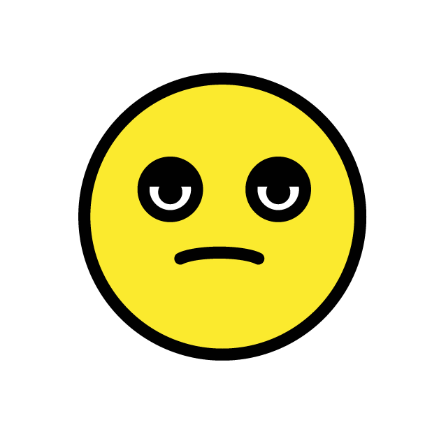 Müdes Gesicht as drawn by OpenMoji in 1.0