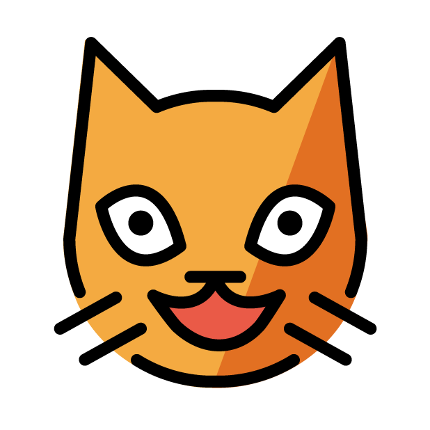 Grinning Cat as drawn by OpenMoji in 1.0
