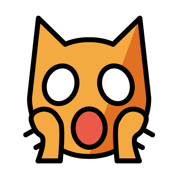 Weary Cat as drawn by OpenMoji in 1.0