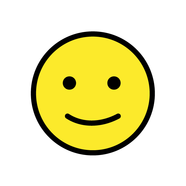 Leicht Lächelndes Gesicht as drawn by OpenMoji in 1.0
