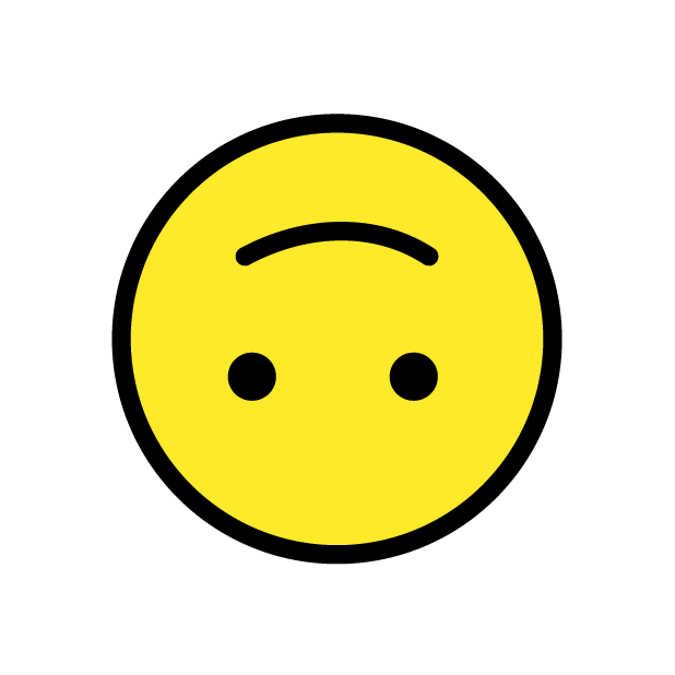 さかさまの顔 as drawn by OpenMoji in 1.0