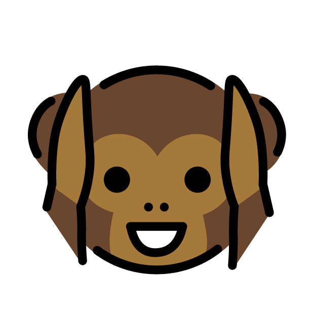 Sich Die Ohren Zuhaltendes Affengesicht as drawn by OpenMoji in 1.0