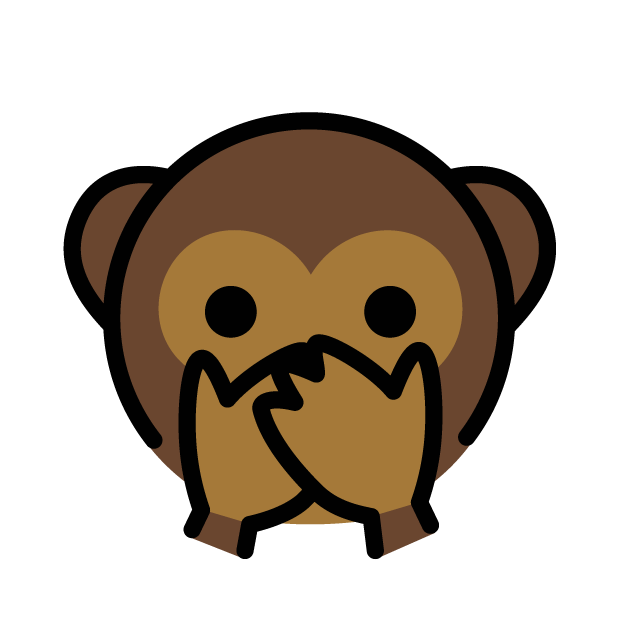 Non Parlo as drawn by OpenMoji in 1.0