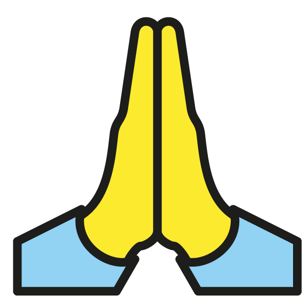 Folded Hands as drawn by OpenMoji in 1.0