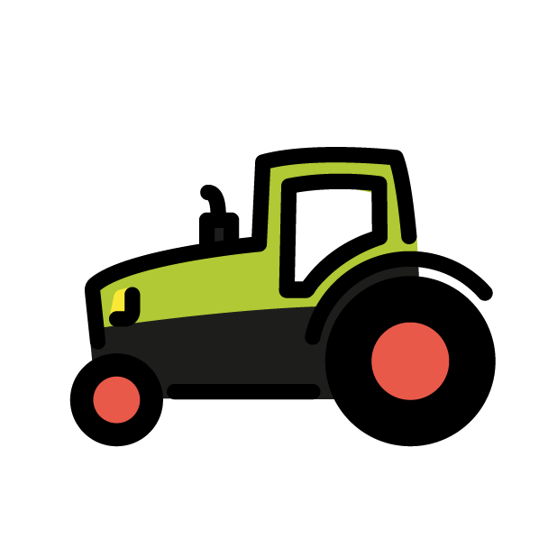 Tractor as drawn by OpenMoji in 1.0