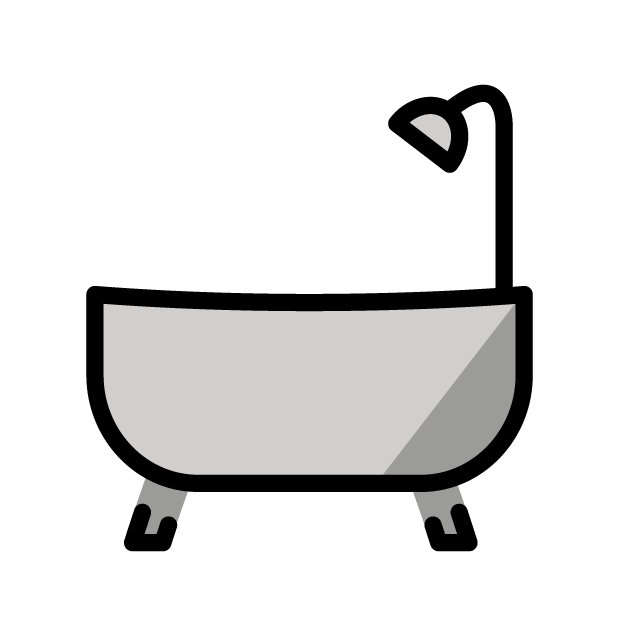 Bathtub as drawn by OpenMoji in 1.0