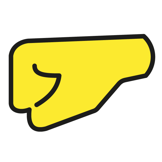 Left-Facing Fist as drawn by OpenMoji in 1.0