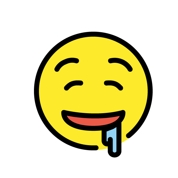 Cara Babeando as drawn by OpenMoji in 1.0