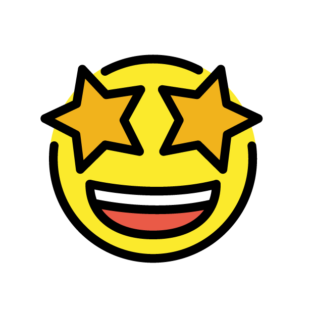 Star-Struck as drawn by OpenMoji in 1.0
