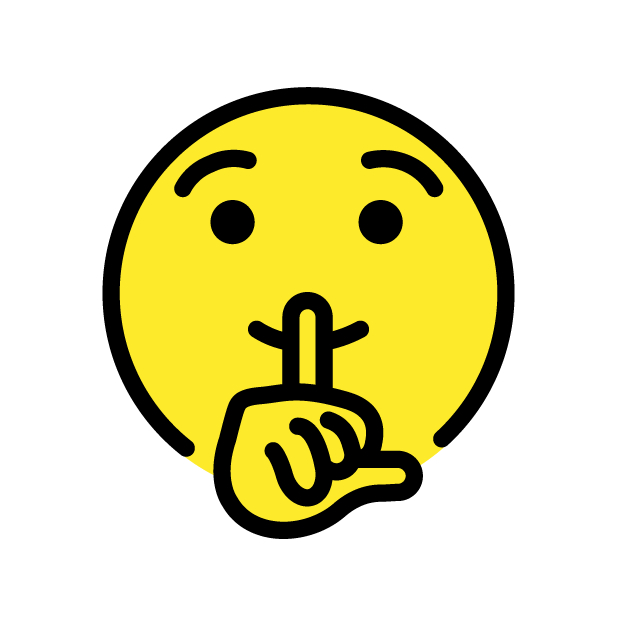 Shushing Face as drawn by OpenMoji in 1.0