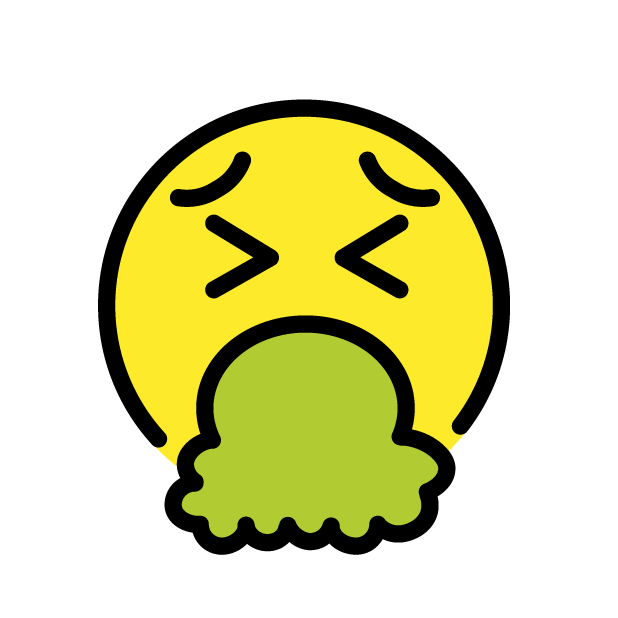 Face Vomiting as drawn by OpenMoji in 1.0