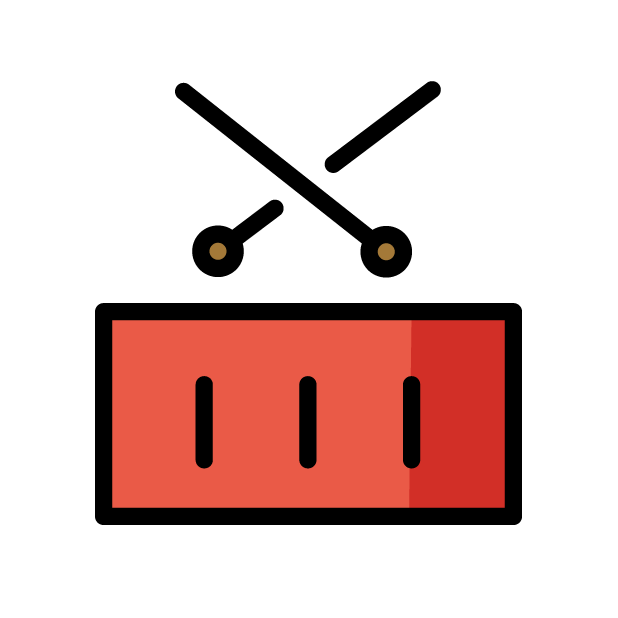 Drum as drawn by OpenMoji in 1.0