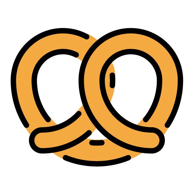 Pretzel as drawn by OpenMoji in 1.0