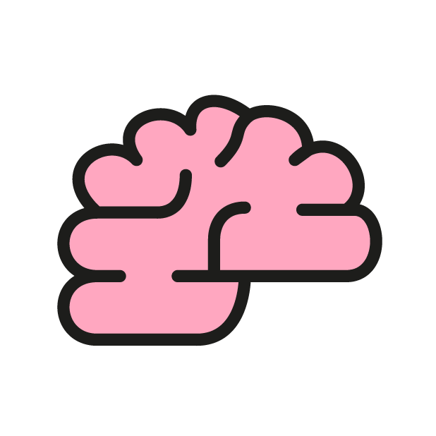 Brain as drawn by OpenMoji in 1.0