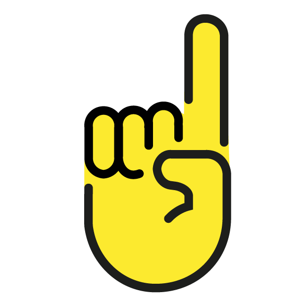 Index Pointing up as drawn by OpenMoji in 1.0