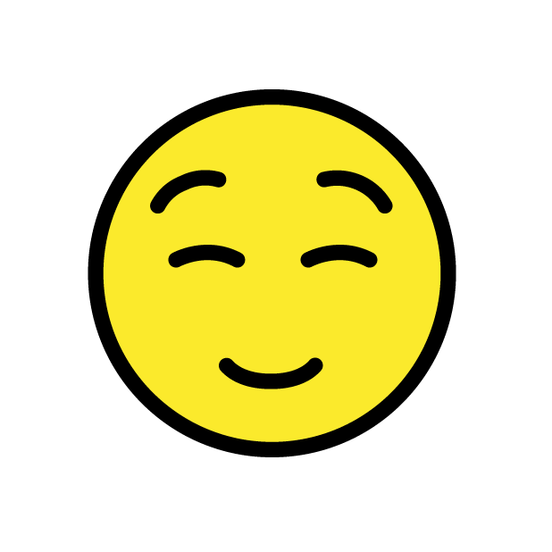 Smiling Face as drawn by OpenMoji in 1.0