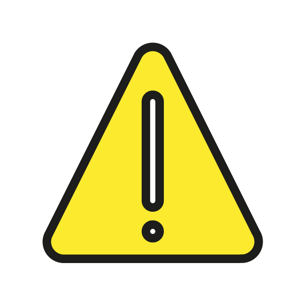 Warning as drawn by OpenMoji in 1.0