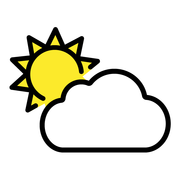 Sun Behind Cloud as drawn by OpenMoji in 1.0