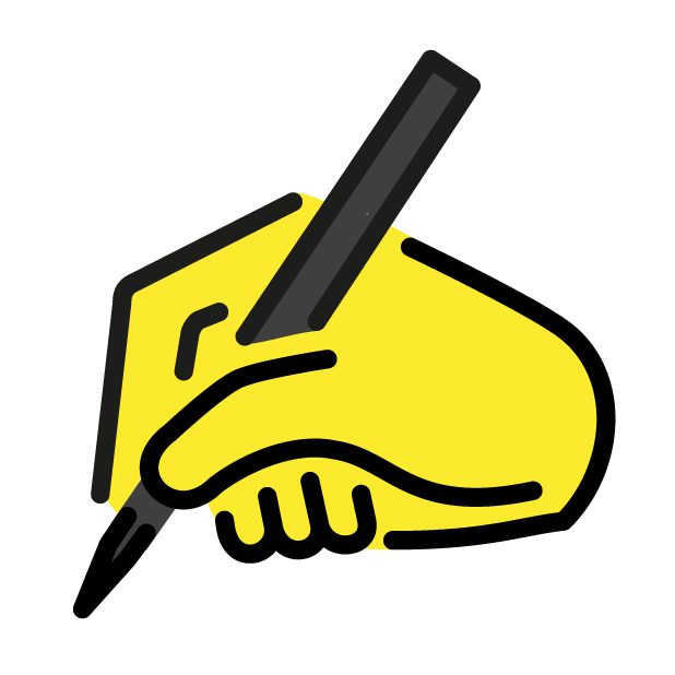 Writing Hand as drawn by OpenMoji in 1.0