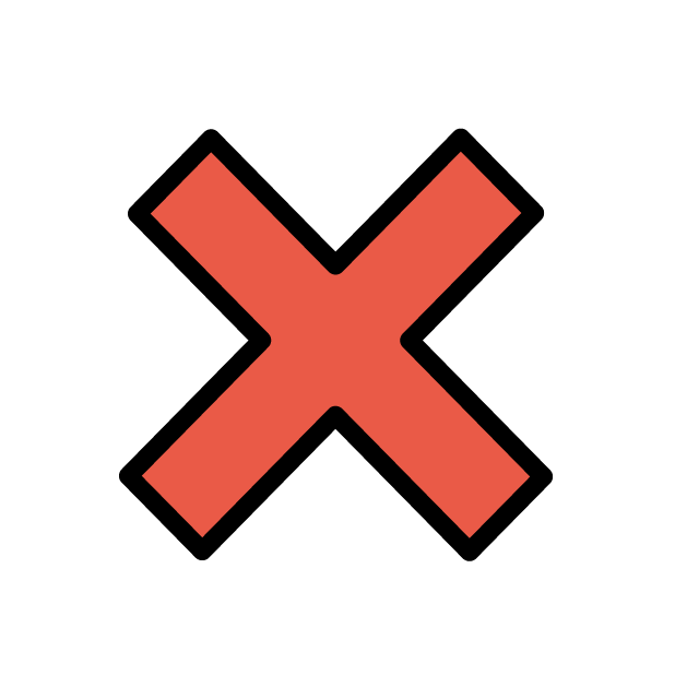 Cross Mark as drawn by OpenMoji in 1.0