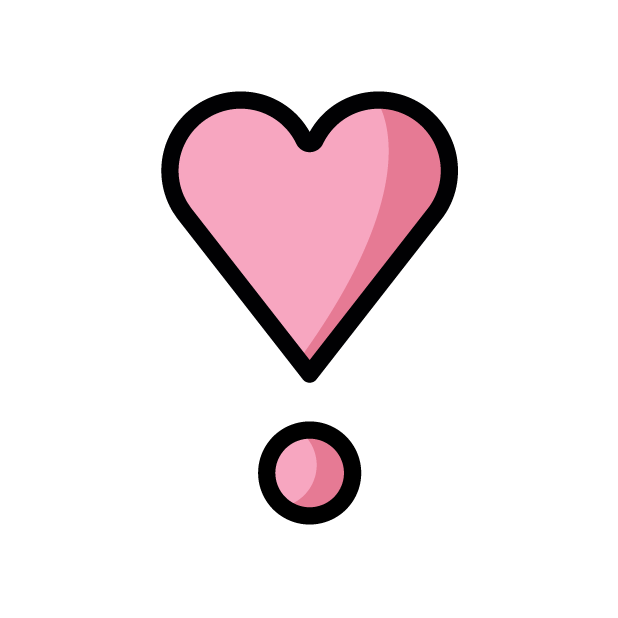 Heart Exclamation as drawn by OpenMoji in 1.0