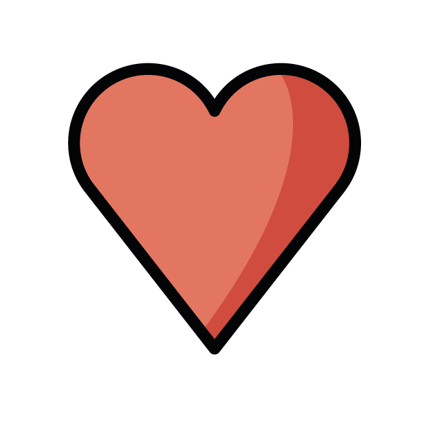 Red Heart as drawn by OpenMoji in 1.0