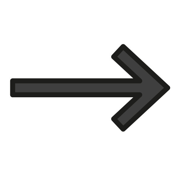 Right Arrow as drawn by OpenMoji in 1.0