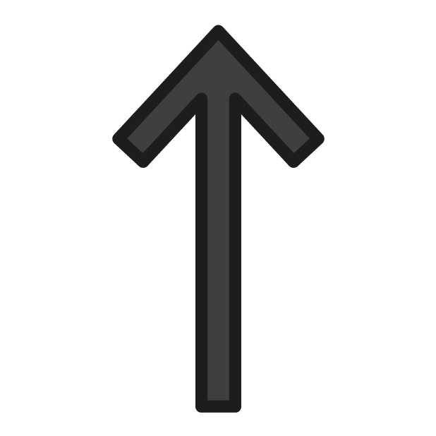 Up Arrow as drawn by OpenMoji in 1.0