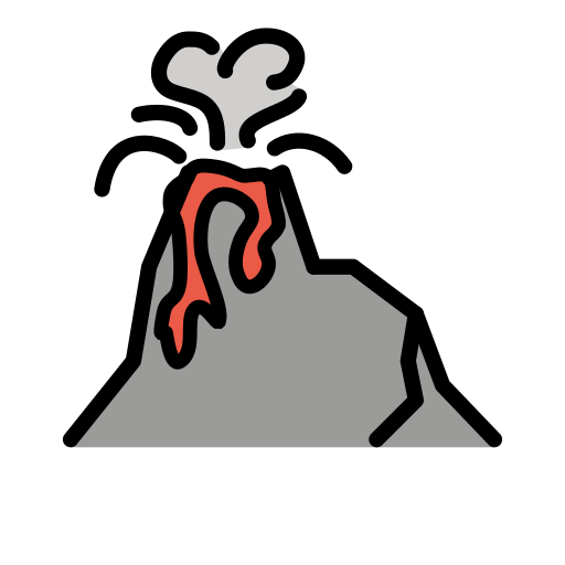 Volcano as drawn by OpenMoji in 12.0