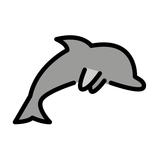 Dolphin as drawn by OpenMoji in 12.0