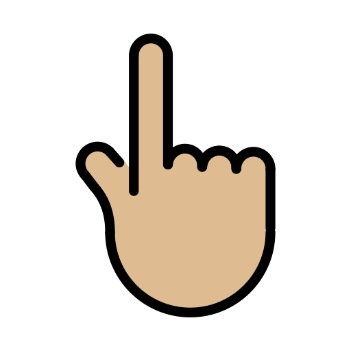 Backhand Index Pointing up: Medium-Light Skin Tone, the design in this release