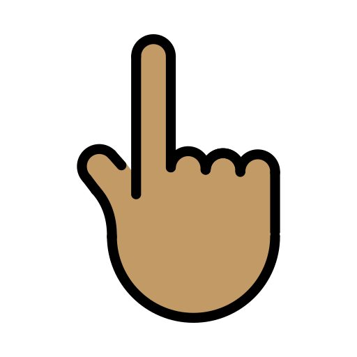 Backhand Index Pointing up: Medium Skin Tone, the design in this release