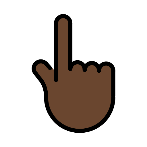 Backhand Index Pointing up: Dark Skin Tone, the design in this release