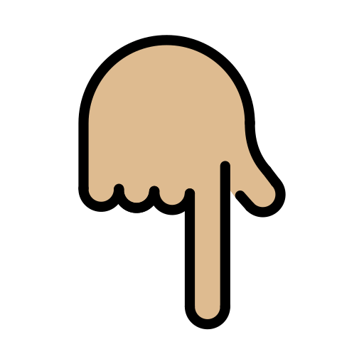 Backhand Index Pointing Down: Medium-Light Skin Tone, the design in this release