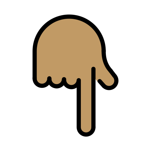 Backhand Index Pointing Down: Medium Skin Tone, the design in this release