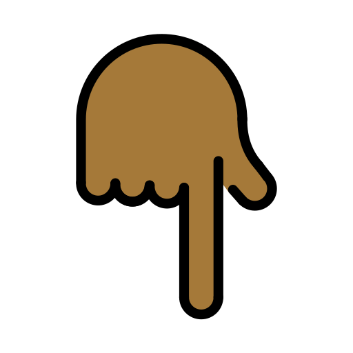 Backhand Index Pointing Down: Medium-Dark Skin Tone, the design in this release