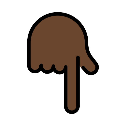 Backhand Index Pointing Down: Dark Skin Tone, the design in this release