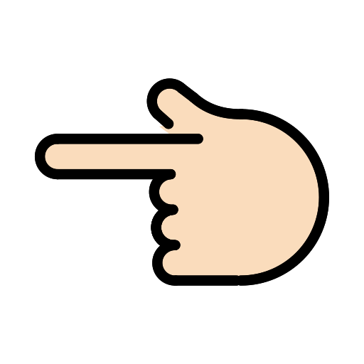 Backhand Index Pointing Left: Light Skin Tone, the design in this release