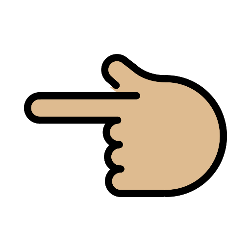 Backhand Index Pointing Left: Medium-Light Skin Tone, the design in this release