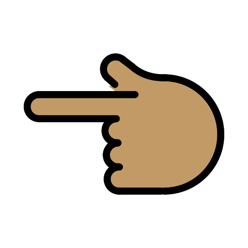 Backhand Index Pointing Left: Medium Skin Tone, the design in this release