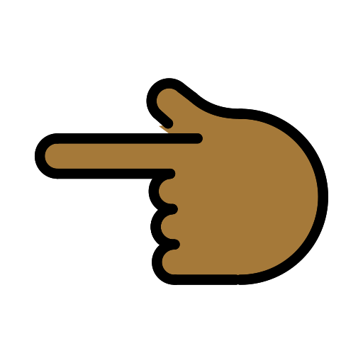 Backhand Index Pointing Left: Medium-Dark Skin Tone, the design in this release