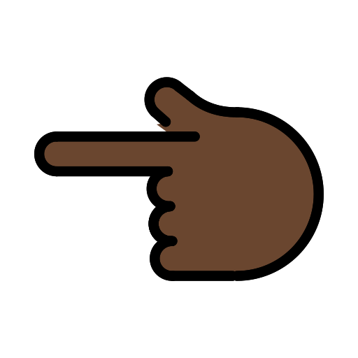 Backhand Index Pointing Left: Dark Skin Tone, the design in this release