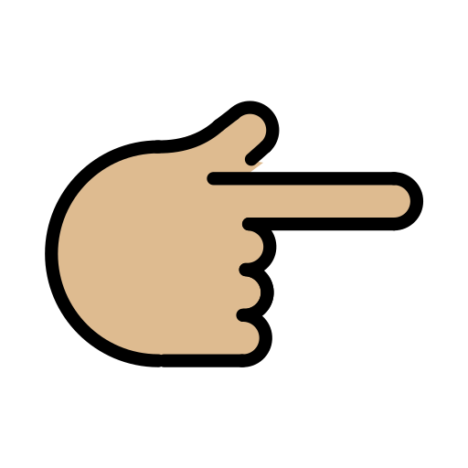 Backhand Index Pointing Right: Medium-Light Skin Tone, the design in this release
