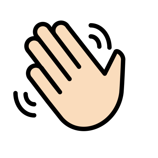 Waving Hand: Light Skin Tone, the design in this release