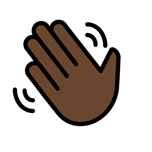 Waving Hand: Dark Skin Tone, the design in this release