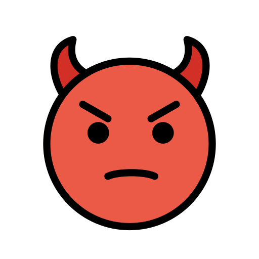 Angry Face with Horns as drawn by OpenMoji in 12.0